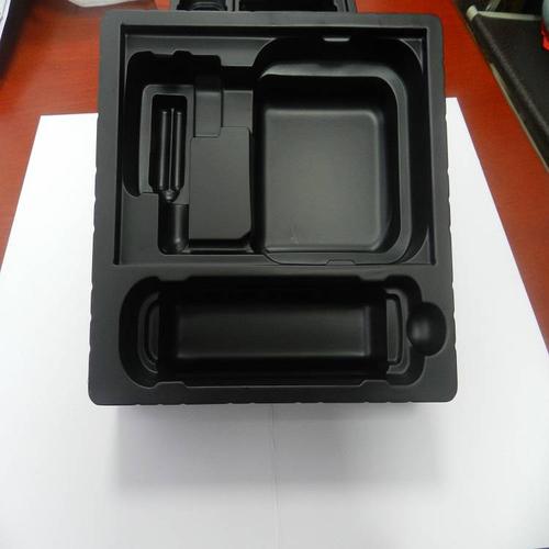 厂家定制 ps亚光 黑色 全新料 电子产品托盒 机顶盒包装 手柄包装